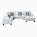 White Reclining Sectional - Latitude Run® 5 - Piece Upholstered Sectional Velvet | 32.1 H x 110.1 W x 85.1 D in | Wayfair