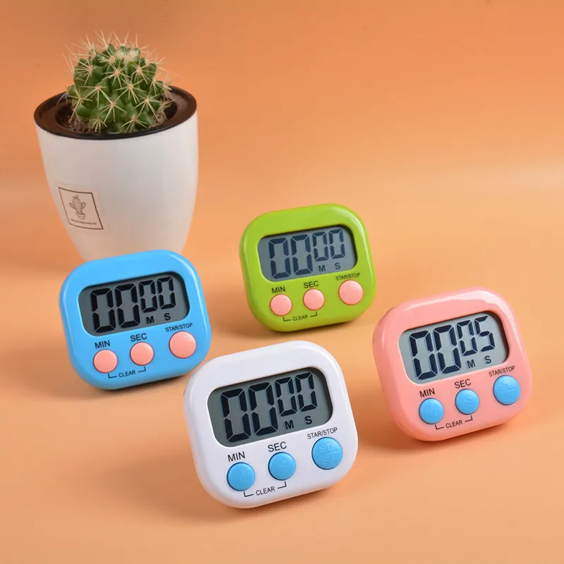 Minuterie de cuisine numérique magnétique multifonctionnelle, horloge, alarme forte, affichage LED pour la cuisine, douche, cuisson, chronomètre, outils, Gadgets
