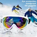 Lunettes de ski polarisées à grand cadre pour hommes et femmes coupe-vent anti-neige protection