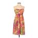 Shoshanna Cocktail Dress - A-Line Sweetheart Sleeveless: Orange Print Dresses - Women's Size 4