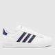 adidas grand court 2.0 trainers in white & navy