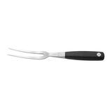 Barfly M20806 6" Carving Fork w/ Black Ergonomic Santoprene Handle, High-Carbon German Steel