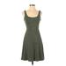 Old Navy Casual Dress - A-Line Scoop Neck Sleeveless: Green Stripes Dresses - Women's Size X-Small