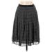 J.Crew Collection Casual A-Line Skirt Knee Length: Gray Color Block Bottoms - Women's Size 0