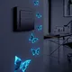 6 stücke blaue leuchtende Schmetterling Schlafzimmer Wohnzimmer leuchtende fluor zierende Schalter