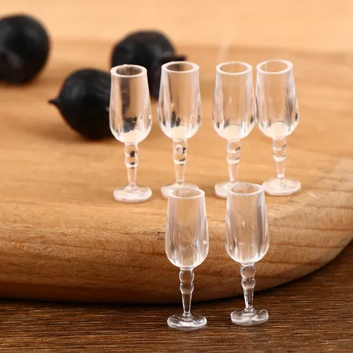 6 Stück Mini Puppenhaus Glas Tasse Becher Saft Glas Rotwein glas für Puppenhaus Küche