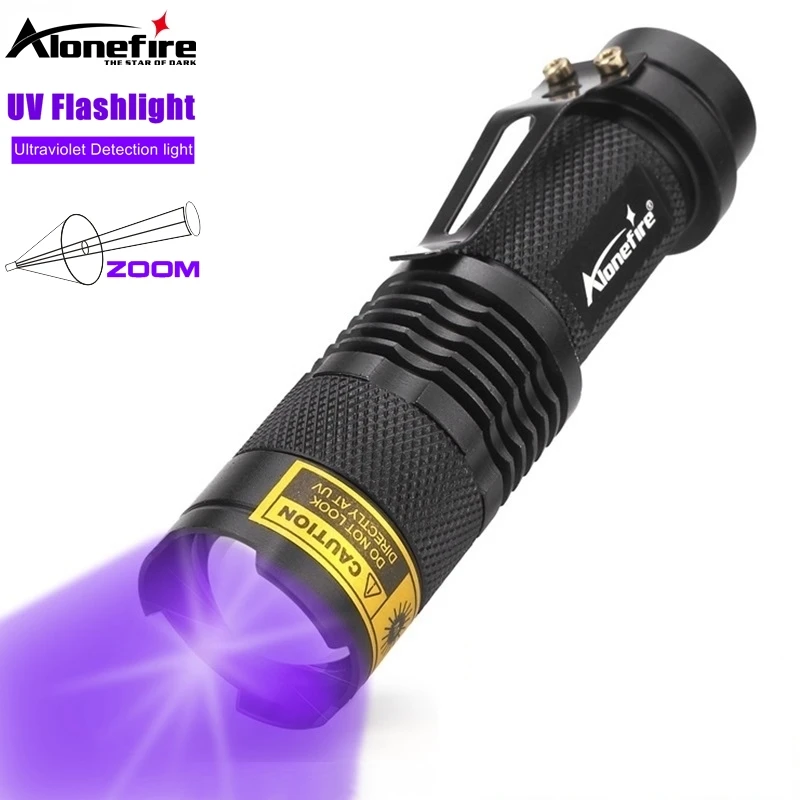 Zoom UV-Taschenlampe 395/365nm UV-Taschenlampe Haustier Urin Katze Tinea Geld Erz Skorpion unsichtbare Tinte Marker Fluoreszenz Detektion licht Image