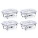 4 Packs Stainless Steel 8 Quarts Rectangle Chafing Dish