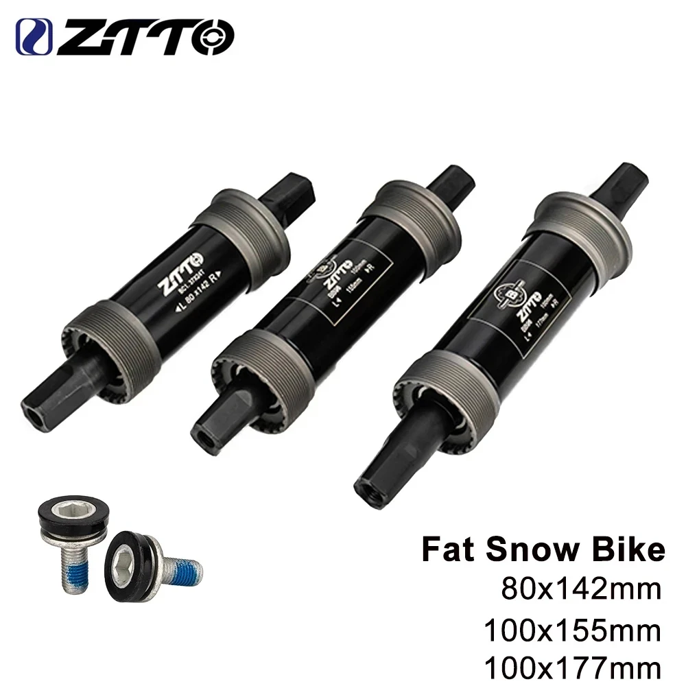 ZTTO Fahrrad 80 mm 100 mm quadratische konische Tretlager BSA 80 x 142 100 x 155 100 x 177 80 100 Achsen für Quadratloch für Fat Snow Bike Image