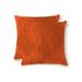 18" X 18" X 5" Orange Cowhide Pillow 2 Pack