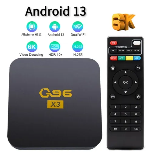 Q96 x3 Heimkino Smart-TV-Box Set-Top-Box Android 13 All winner h313 hdr10 6k uhd 5g WLAN