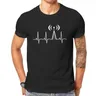 Amateurfunk Geschenke für Papa T-Shirt Amateur Betreiber Herzschlag Männer T-Shirts Rund kragen