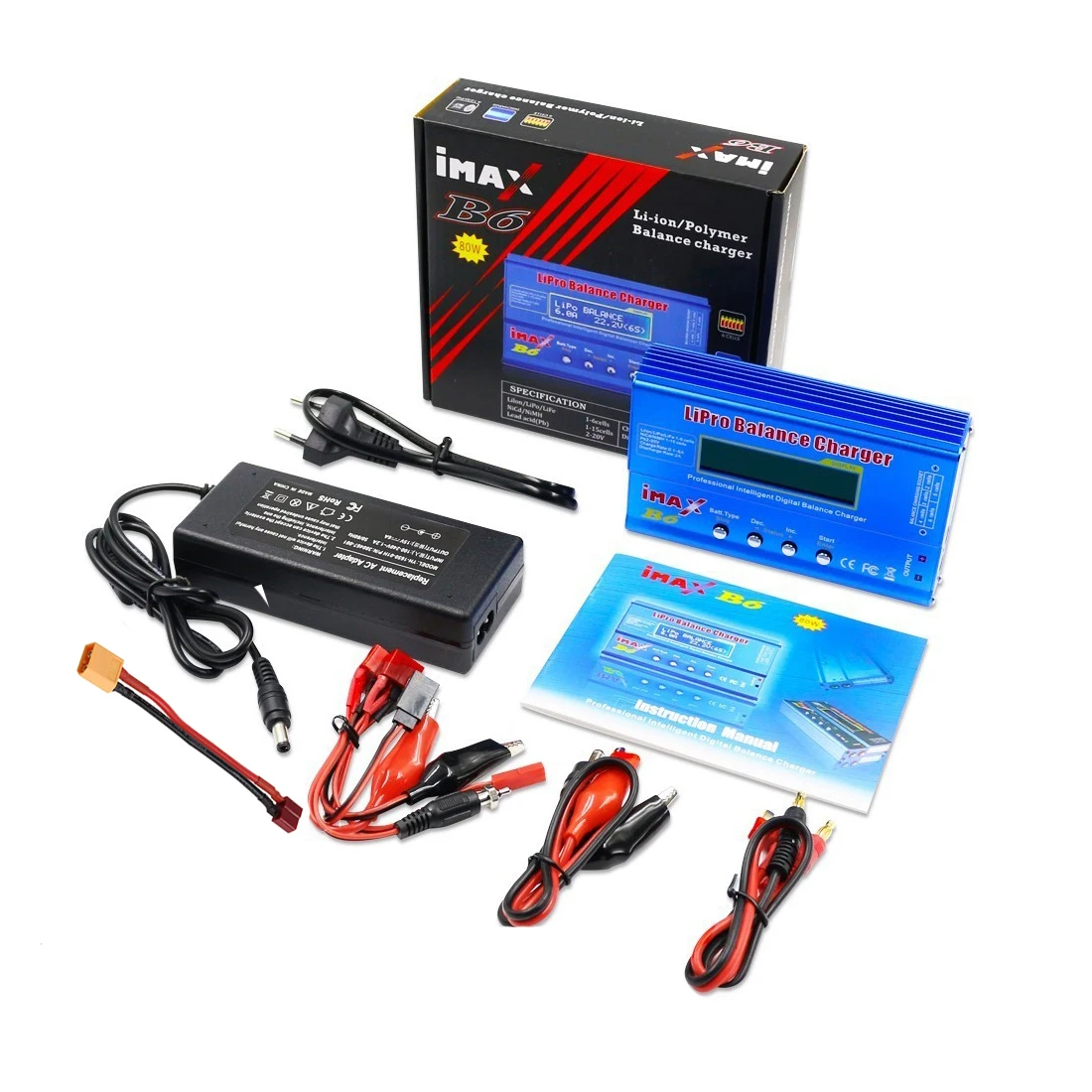 iMAX B6 80W 6A Batterieladegerät Lipo NiMh Li-Ion Ni-Cd Digital RC Balance Ladegerät Lipro Ladegerät Entlader + 15V 6A Adapter Image