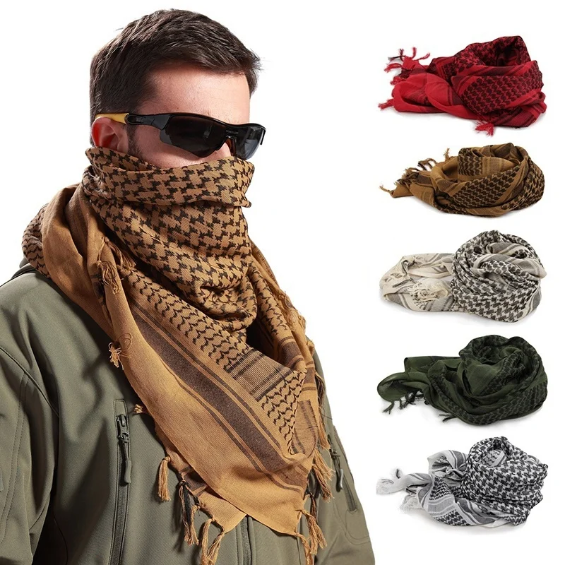 Sommer Radsport Mann taktische arabische Schal Unisex Mode leichte Hijab Schal Frühling Armee Plaid Kopftuch warm halten 2023 neu Image