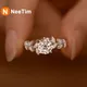 Neetim 1ct Moissan ite Diamantringe Ehering für Frauen 925 Sterling silber mit vergoldetem Weißgold