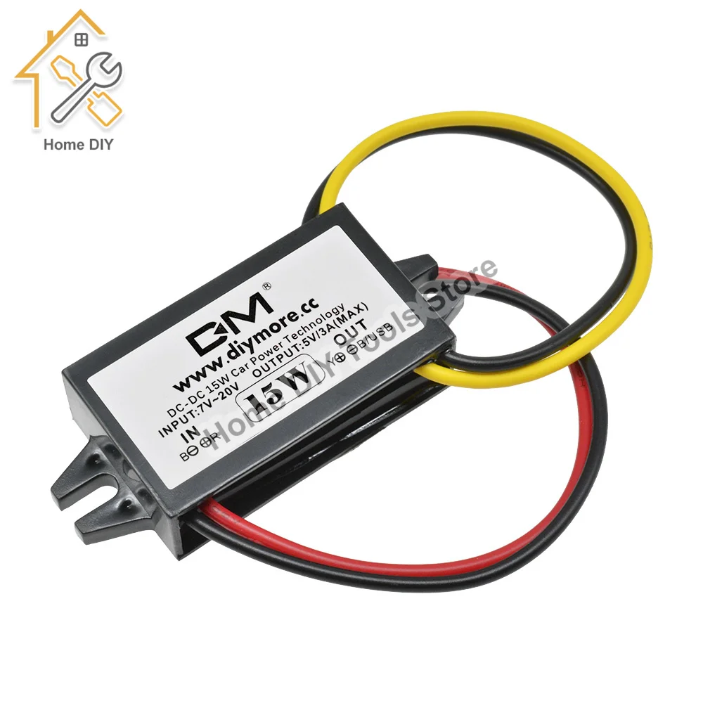 DC-DC Konverter Modul 12V Zu 5V 3A 15W USB Step Down Power Ausgang Adapter Auto blumieren Wasserdichte Netzteil Modul Image