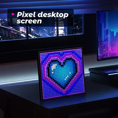 Smart LED Pixel Display,32x32,LED Light Display Panel Anzug für RGB Light Bars, mit Smart App Control Cool Animation Desk Setup