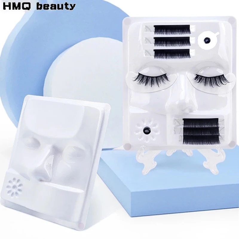 Wimpern Verlängerung Praxis Tablett Kleber Dichtung Klebstoff Palette Pfropfen Wimpern Modell Mannequin Kopf Training Display Make-Up-Tools Image