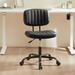 PU Leather Low Back Task Chair Small Home Office Chair with Wheels