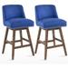 xrboomlife Counter Stools Set of 2 - Upgrade Your Space with The Counter Height Barstools - Upholstered Island Chairs with Back and Â° Swivel - Indoor/Outdoor Use 26 H Seat Blue