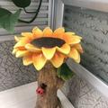 Resin Garden Sunflowers Bird Bath Wild Bird Feeder Garden Decorations Outdoor Home Ornaments Resin Sunflower Statue Home Decoration 16x16x26cm