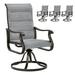Techmilly Patio Swivel Chairs Set of 2 Outdoor Dining Chairs High Back Padded All Weather Breathable Textilene Outdoor Swivel Chairs with Metal Rocking Frame for Lawn Garden Backyard Deck Grey White