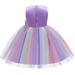 airpow Tutu Dress for Baby Girls Toddler Baby Girl Fashion Short Sleeved Bow Princess Dress Girls Skirt Party formal Dress Mesh Lace Dress Purple 5-6Year