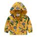 Utoimkio Toddler Baby Boys Girls Hooded Jackets Spring Fall Cartoon Print Coat Lightweight Windproof Outwear Kids Zipper Up Hooded Jackets for Kids 2-8 Years