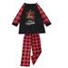 Virmaxy Christmas Pajamas for Family Matching Pjs Two-piece Set With Baby Toddler Kids Merry Christmas Letter Printed Sleepwear Long Sleeve Plaid Printed Blouse With Elastic Waist Pants Set Black 7