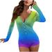 Trendy Women s Rompers Shorts Sexy V Neck One Piece Bodysuit Pajamas Button Down Onesies Naughty Playsuit Jumpsuit