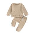 Wassery Baby Boys Girls Fall Tracksuit Outfits Clothes 6M 12M 18M 24M 2T 3T Kids Boys Girls Long Sleeve Sweatshirt Long Pants 2 Piece Casual Autumn Clothing for Toddler Boys Girls