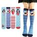 Esaierr Toddler Girls Knee High Socks for 3-13 Years Old Kids Fall Thigh High Stockings 2 Pairs Mermaids Cotton Socks Spring Cartoon over Calf Socks