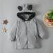 Shldybc Toddler Baby Boys Girls Hooded Jacket Fleece Hoodies Fashion Cute Solid Color Snowsuit Outerwear Zipper Bear Ear Hooded Jacket Coat( Gray 18-24 Months )