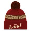 Men's New Era Wine Cleveland Cavaliers 2023/24 City Edition Cuffed Pom Knit Hat