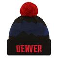 Men's New Era Black Denver Nuggets 2023/24 City Edition Cuffed Pom Knit Hat