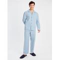 Blue Stripe Woven Traditional Pyjamas S