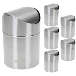 6x Abfalleimer Mülleimer Badeimer Tischmülleimer Gastronomie 1,5L 16x12cm A370