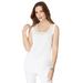 Plus Size Women's Rhinestone-Trimmed Tank by Roaman's in White (Size 34/36)