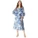 Plus Size Women's Ruffle-Detail Jacket Dress Set by Roaman's in Blue Floral (Size 28 W)