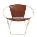 Brown Goat Leather And Iron Accent Chair Round Chair by Quinn Living in Brown