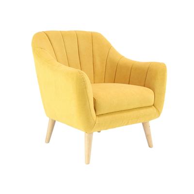 Yellow Polyester And Wood Modern Accent Chair Accent Chair by Quinn Living in Yellow