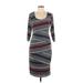 Bailey 44 Casual Dress - Sheath Scoop Neck 3/4 sleeves: Gray Print Dresses - Women's Size Large