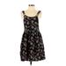 Xhilaration Casual Dress - A-Line Scoop Neck Sleeveless: Black Paisley Dresses - Women's Size Small - Print Wash