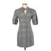 Forever 21 Casual Dress - Shirtdress: Gray Houndstooth Dresses - Women's Size Small