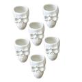 VOSAREA Plant Pot Skull Ceramic Succulent Planter Pot Desktop Flower Pot Skull Figure Halloween Mini Tabletop Decoration