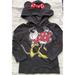 Disney Shirts & Tops | Disney Minnie Mouse Little Girls T-Shirt 4t Black Hooded Cotton Poly Bow Ears | Color: Black/Red | Size: 4tg