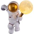 ZIPITS Modern Astronaut Table Lamp, 3D Moon Lampshade Wall Light, Creative Resin Wall Sconce Nightlight for Children Room Living Room Bedroom Bedside Corridor,C Wall lamp