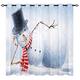 YUANZU Christmas Blackout Curtains, 3D Happy Classy Christmas Snowman Patterns Microfiber Fabric Eyelet Blackout Curtains for Living Room Bedroom Window W168cm (66") x D183cm (72") 2 Panels