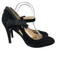 Nine West Shoes | Nine West Women's Size 11m Sea Of Shoe Black Leather Textile Mary Jane Pumps | Color: Black | Size: 11