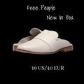 Free People Shoes | Free People Loafer Mule Leather Shoes Size 10 Us 40 Eur New In Box | Color: White | Size: 10